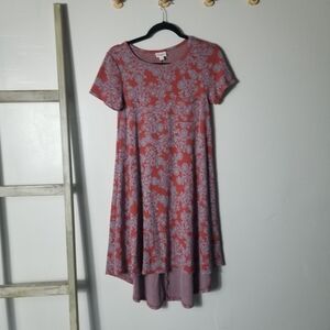 LULAROE WOMEN'S FLORAL PATTERNED SHORT SLEEVE DRESS SIZE XXS